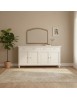 MOBILI 2G - Credenza 4 porte 4 cassetti legno shabby bianco anticato maniglia porcellana 196X45X98 vista frontale