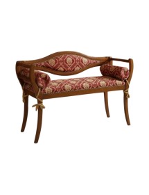 DIVANETTO IMBOTTITO IN LEGNO CON FREGI 103x38x77