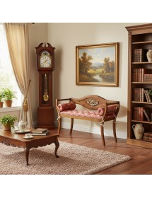 DIVANETTO IMBOTTITO IN LEGNO FREGIO ORO 103x38x77