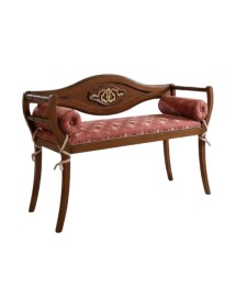 DIVANETTO IMBOTTITO IN LEGNO FREGIO ORO 103x38x77