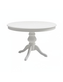 Tavolo rotondo classico allungabile legno bianco 100x100x80 120x120x80