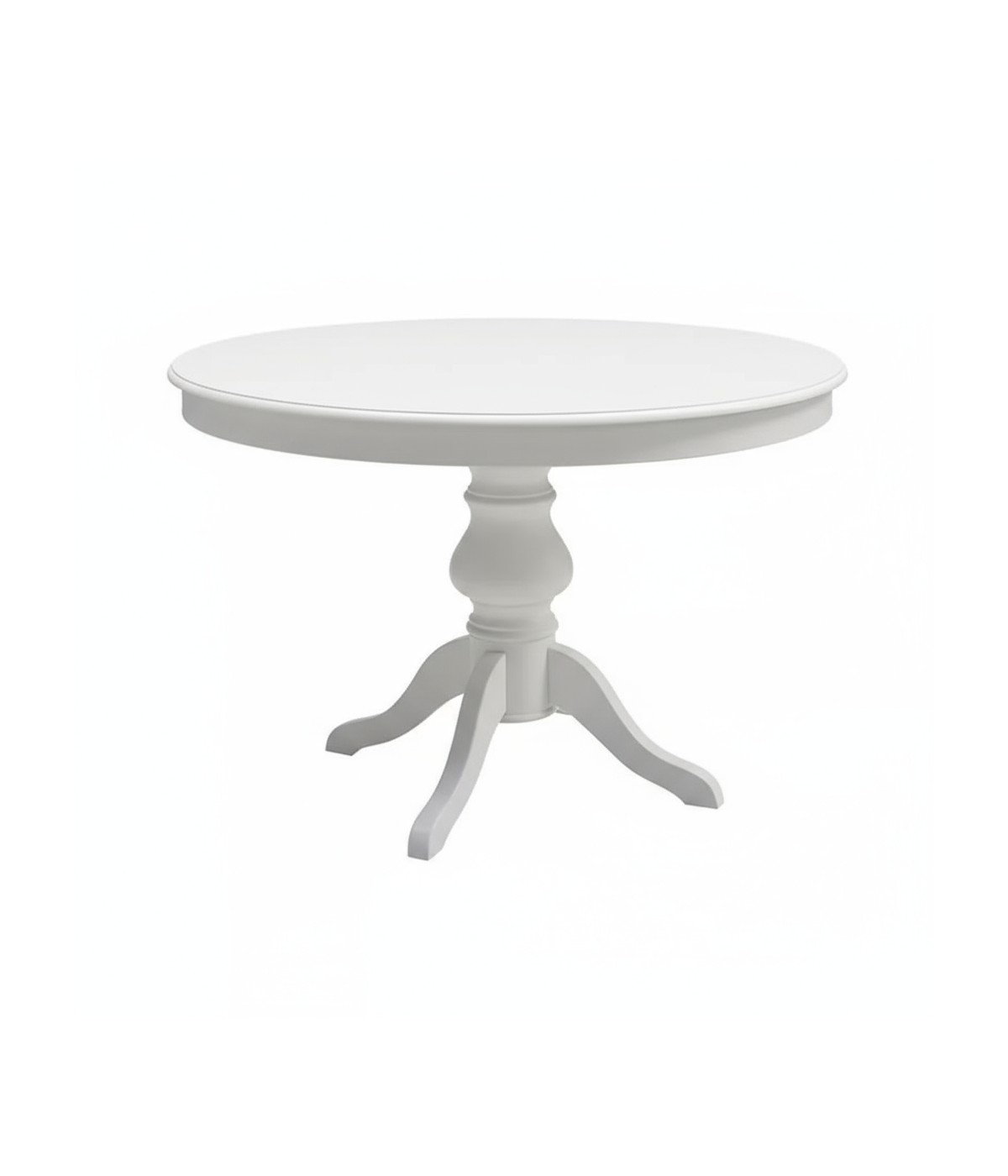 Tavolo rotondo classico allungabile legno bianco 100x100x80 120x120x80