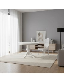 Sedia classica ovalina paglia di vienna legno bianco 49x55x104