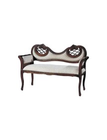 DIVANETTO IMBOTTITO IN LEGNO CON FREGI 114X47X82