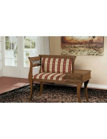 DIVANETTO PORTA TELEFONO LEGNO CON FREGI 100x44x67