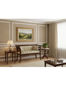 MOBILI 2G - DIVANETTO IMBOTTITO IN LEGNO INTAGLIATO CON FREGI