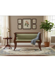 DIVANETTO IMBOTTITO IN LEGNO CON FREGI 112x38x76