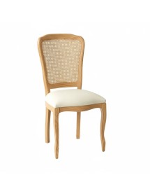 Sedia legno paglia vienna imbottita tessuto vari colori 56x50x100