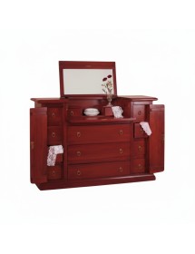 Cassettiera arte povera 13 cassetti con ribalta legno ciliegio 144x54x95 (74)