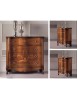 Gruppo 1 Cassettiera 2 Comodini intarsi sagomati legno noce bassano
