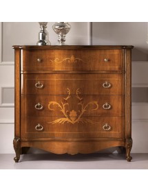 Cassettiera classica 3 cassetti ribalta legno noce bassano 127x56x121