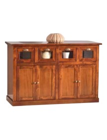 MOBILI 2G - MADIA CREDENZA ARTE POVERA 4 PORTE FINITURA ELITE L.130 P.50 H.85