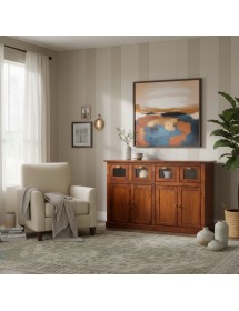 MOBILI 2G - MADIA CREDENZA ARTE POVERA 4 PORTE FINITURA ELITE L.130 P.50 H.85