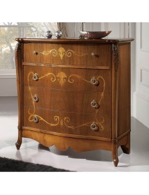 Cassettiera classica 3 cassetti ribalta legno noce bassano 120x56x121