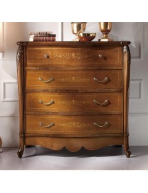 Cassettiera classica 3 cassetti ribalta legno noce bassano 120x56x121