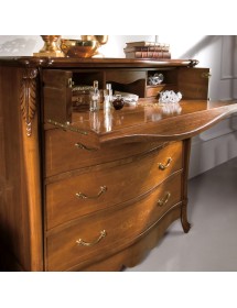 Cassettiera classica 3 cassetti ribalta legno noce bassano 120x56x121