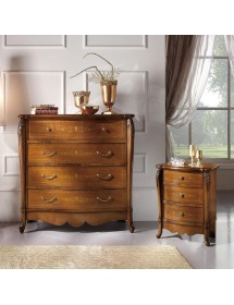 Cassettiera classica 3 cassetti ribalta legno noce bassano 120x56x121