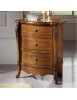Comodino classico 3 cassetti sagomato legno noce bassano 54x41x72