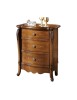 Comodino classico 3 cassetti sagomato legno noce bassano 54x41x72