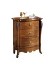 Comodino classico 3 cassetti sagomato legno noce bassano 54x41x72