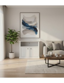 Mobile porta tv 2 ante legno shabby bianco 84x40x75