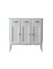 Madia Credenza Shabby Chic 3 Ante 3 legno Bianco L.105 P.42 H.101