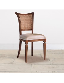 Sedia classica paglia di vienna imbottita tinta noce 49x55x96