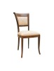Sedia classica sagomata imbottita legno tinta noce 49x55x96