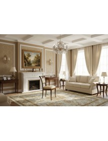 Sedia classica sagomata imbottita legno tinta noce 49x55x96