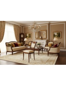 Sedia classica sagomata imbottita legno tinta noce 49x55x96