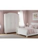 Armadio shabby 3 ante legno bianco filo rosa 181x61x224