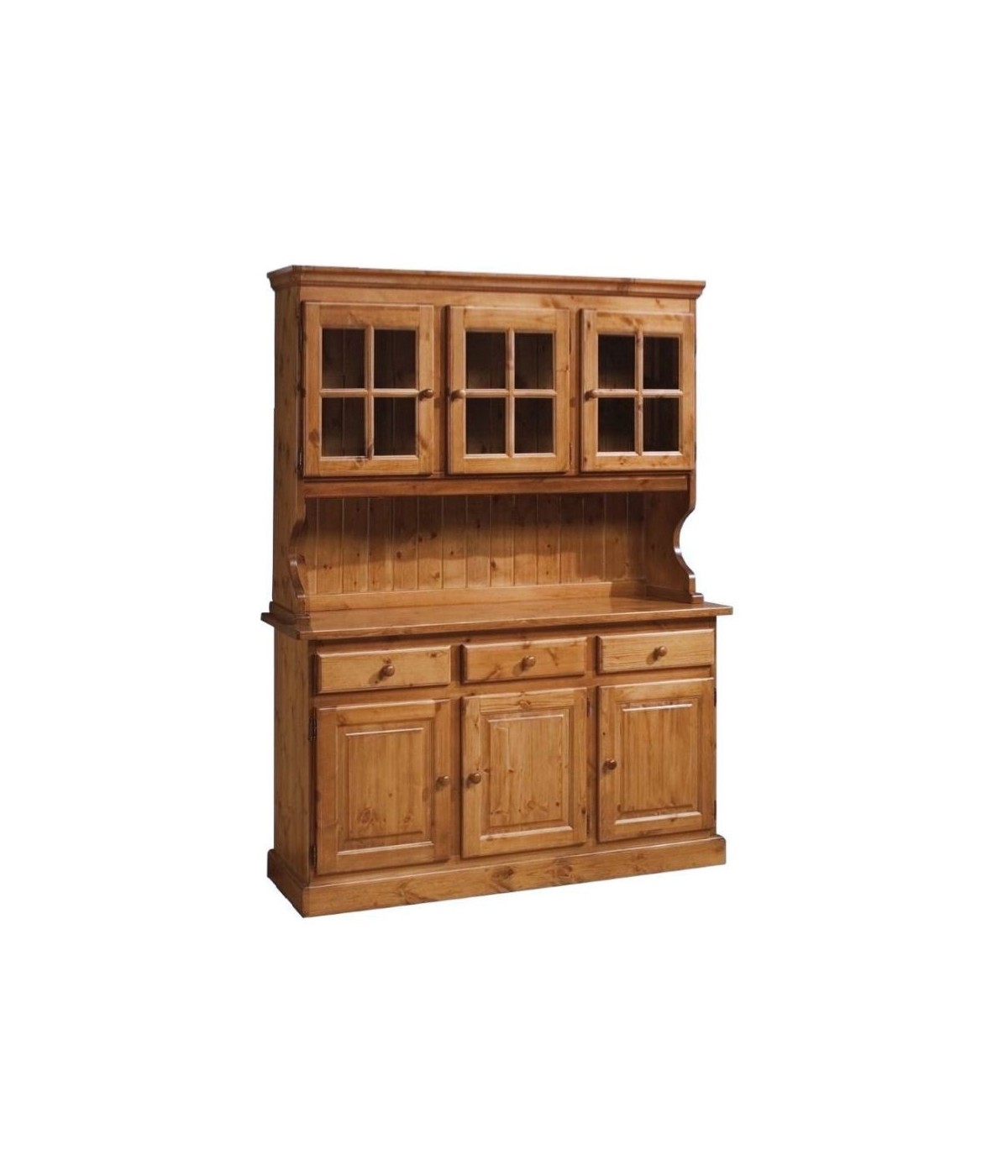 MOBILI 2G - CRISTALLIERA 3 PORTE IN PINO MASSELLO COUNTRY L.147 P.43 H.195
