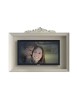 Cornice porta tv legno barocca shabby bianco 155x30x115