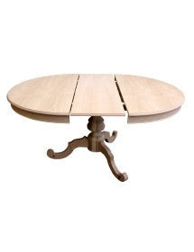 MOBILI 2G - TAVOLO ROTONDO ALLUNGABILE LEGNO GREZZO DIAMETRO 100x100 H.80