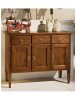 MOBILI 2G - Madia Credenza in legno 3 ante 3 cassetti tinta noce l.105 p.42 h.82