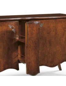 MOBILI 2G - Madia Credenza in legno 2 porte sagomata intagliata arte povera l.165 p.52 h.88 (2112) vista frontale