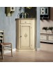 MOBILI 2G - Mobile Angolo in legno 1 porta 1 cassetto arte povera laccato avorio l.54 x 54 h.130