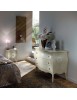 Gruppo 1 Cassettiera 2 Comodini shabby legno bianco anticato floreale