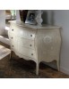 Cassettiera 3 cassetti shabby legno bianco anticato floreale 118x58x85