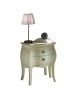Comodino 2 cassetti shabby legno bianco anticato floreale 50x30x60