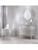 Cassettiera 3 cassetti shabby legno bianco floreale 105x42x85