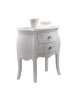 Comodino 2 cassetti shabby legno bianco floreale 50x30x60