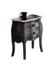 Comodino 2 cassetti shabby legno floreale nero e oro 50x30x60