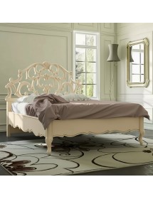 Letto classico traforato legno shabby vari colori 182x215x150