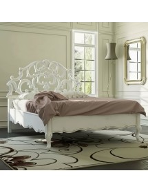 Letto classico traforato legno shabby vari colori 182x215x150
