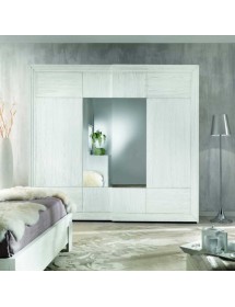 Armadio 2 porte scorrevoli legno frassino shabby bianco 275x60x248