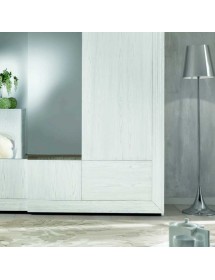 Armadio 2 porte scorrevoli legno frassino shabby bianco 275x60x248