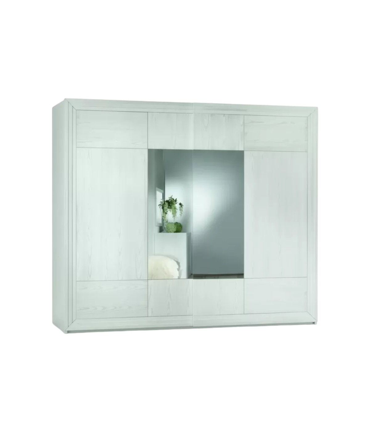 Armadio 2 porte scorrevoli legno frassino shabby bianco 275x60x248