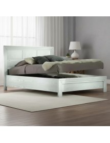 Letto matrimoniale shabby legno bianco frassino con contenitore 185x210x117