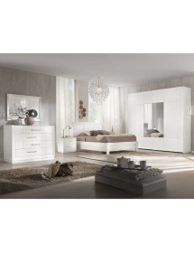 Gruppo 1 Cassettiera 2 Comodini shabby legno frassino bianco